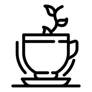 Bitki çayı ikonu, özet tarzı