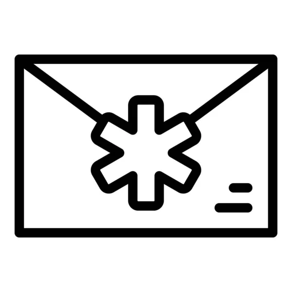 Arztbrief-Symbol, Umrissstil — Stockvektor