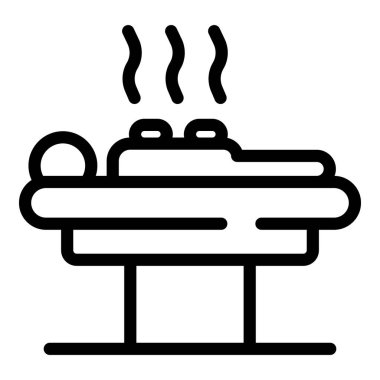 Sıcak taşlar terapi ikonu, taslak biçimi