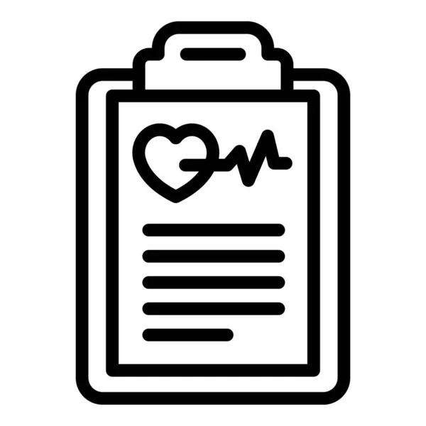 Icono de la encuesta médica del corazón, estilo de esquema — Vector de stock