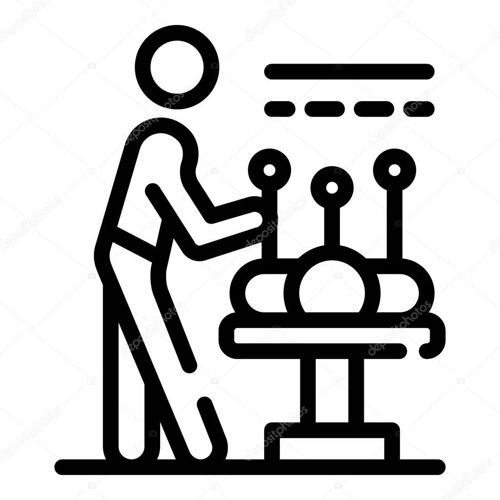 Acupuncture procedure icon, outline style