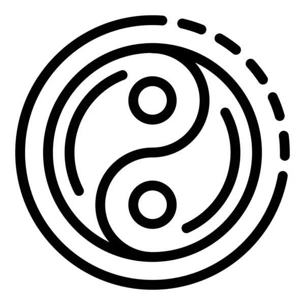 Yin Yang znak ikona, zarys stylu — Wektor stockowy