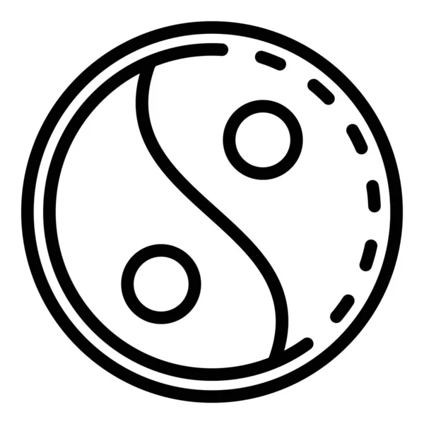 Východní symbol ikony rovnováhy, styl osnovy — Stockový vektor