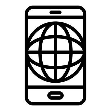 Akıllı telefon simgesinde dünya, özet biçimi