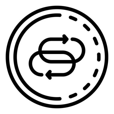 Bir daire simgesinde iki tazeleme işareti, özet biçimi