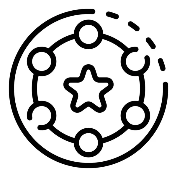 Star in the circle icon, outline style — Stockvector