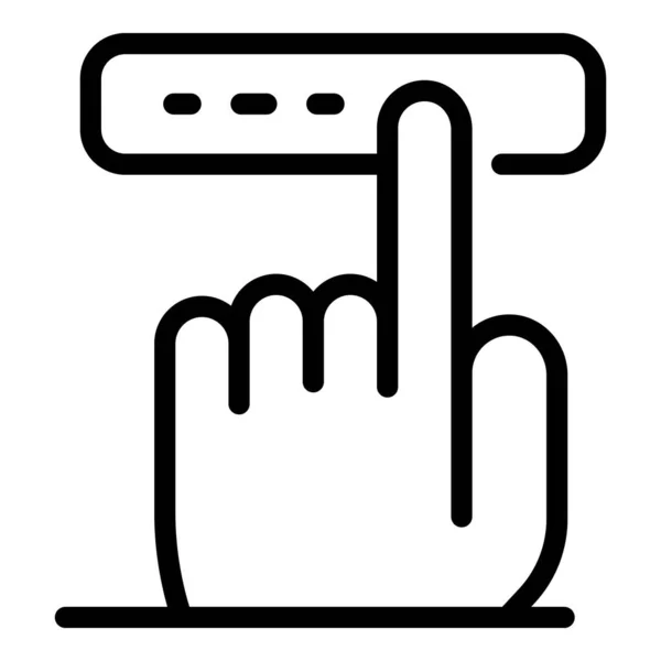 指のタッチボタンのアイコン、アウトラインスタイル — ストックベクタ