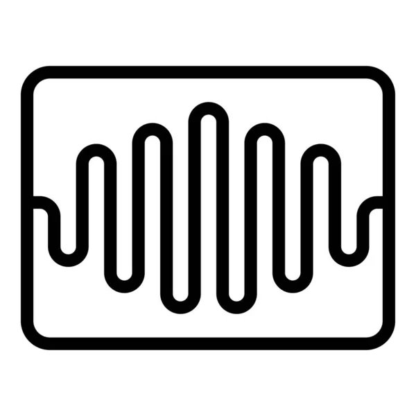 Plage sonore dans une icône rectangle, style contour — Image vectorielle