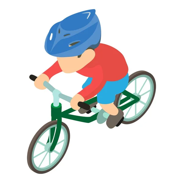 Икона велосипедиста, изометрический стиль — стоковый вектор