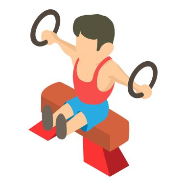 Erkek jimnastikçi simgesi, izometrik biçim