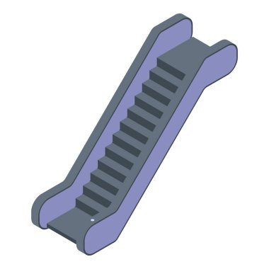 Metro yürüyen merdiven simgesi, izometrik biçim