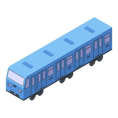 Modern metro tren simgesi, izometrik biçim