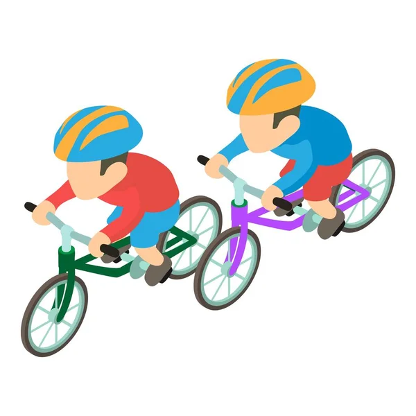 Professional cyclist icon, isometric style — Stock Vector