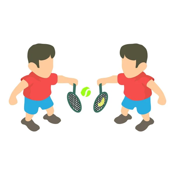 ไอคอนของนักเทนนิส, สไตล์ไอโซเมตริก — ภาพเวกเตอร์สต็อก