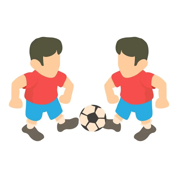 Voetbalspeler icoon, isometrische stijl — Stockvector