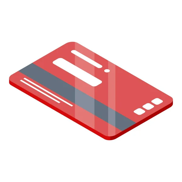 Subway pass card icoon, isometrische stijl — Stockvector