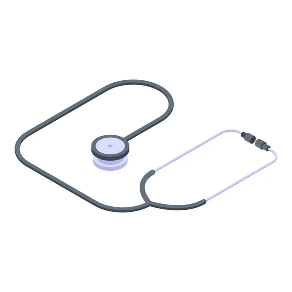 Stethoscope icon, isometric style — Stock Vector