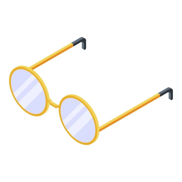 Icono de gafas redondas, estilo isométrico — Vector de stock