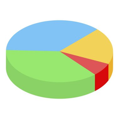 Yönetici pasta grafiği simgesi, izometrik biçim