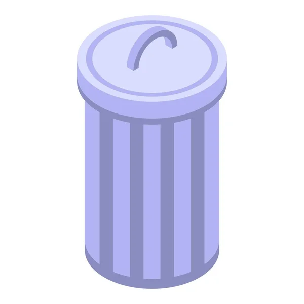 Garbage bin icon, isometric style — Stock Vector