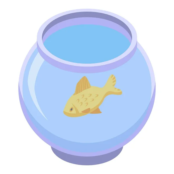 Fisk i akvarium ikon, isometrisk stil — Stock vektor
