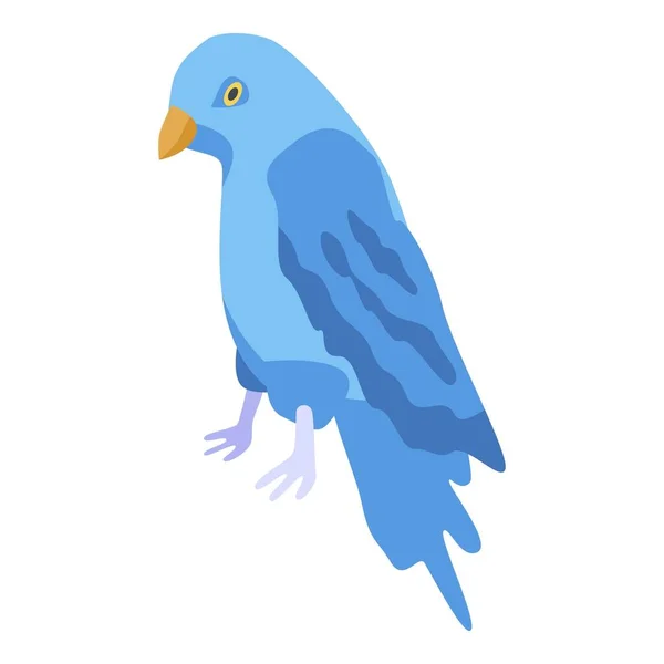Blue parrot icon, isometric style — Stock Vector