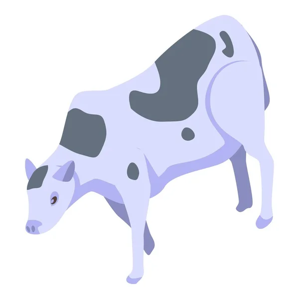 Farm cow icon, isometric style — Stock Vector