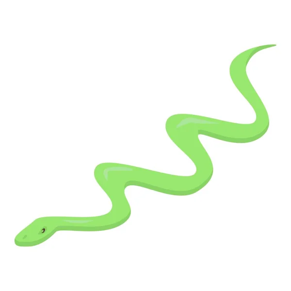 Icône serpent vert, style isométrique — Image vectorielle