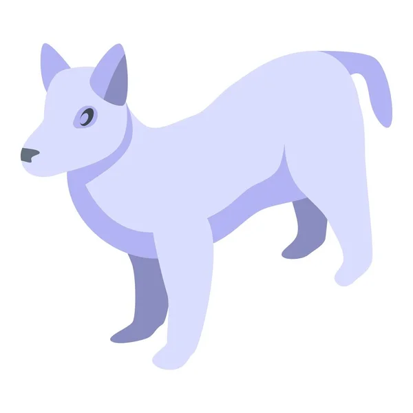 Ícone de cão branco, estilo isométrico — Vetor de Stock