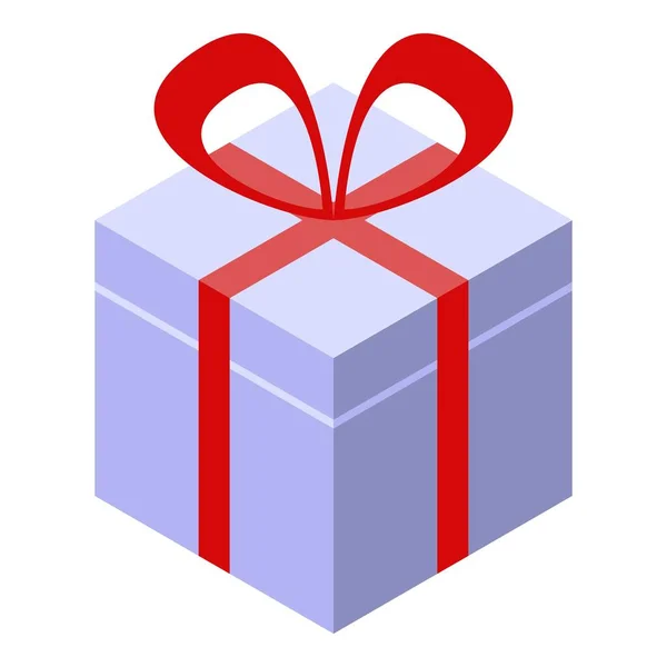 Karton hediye kutusu simgesi, izometrik biçim — Stok Vektör