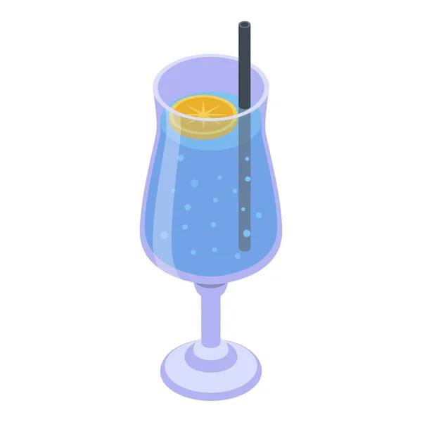 Cocktail icon, isometric style — 스톡 벡터