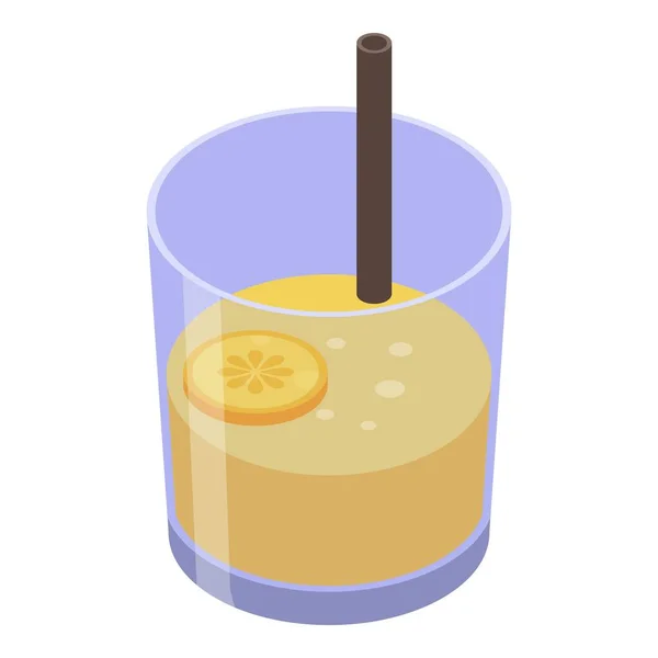 Icona cocktail succo d'arancia, stile isometrico — Vettoriale Stock