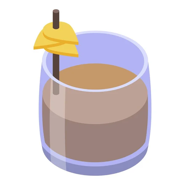 Whiskey glass icon, isometric style — 스톡 벡터