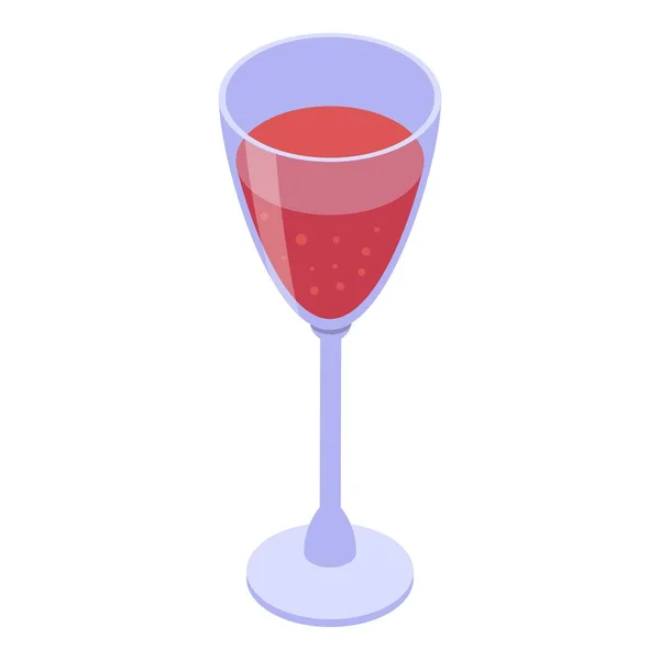 Icono de copa de vino, estilo isométrico — Vector de stock
