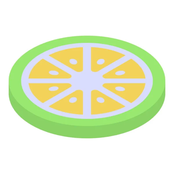 Lime slice icon, isometric style — Stock Vector