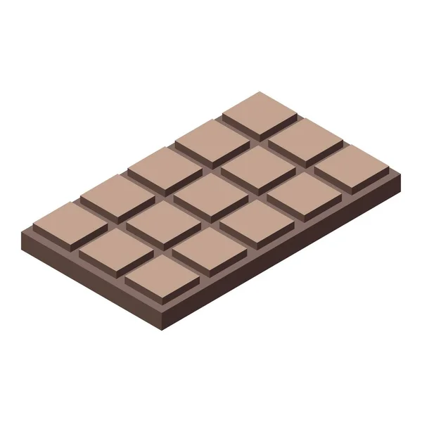 Ícone de barra de chocolate, estilo isométrico — Vetor de Stock