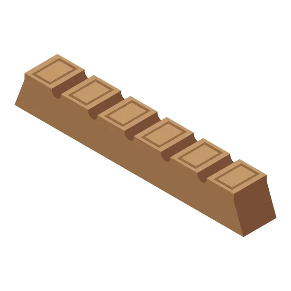 Icône de ligne de barre de chocolat, style isométrique — Image vectorielle