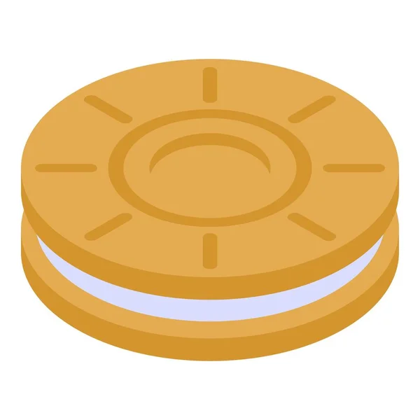 Icône biscuit sandwich, style isométrique — Image vectorielle