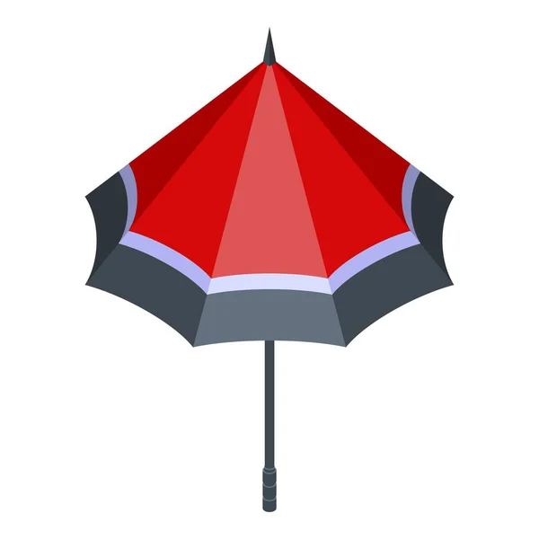 Icône parapluie rouge noir, style isométrique — Image vectorielle