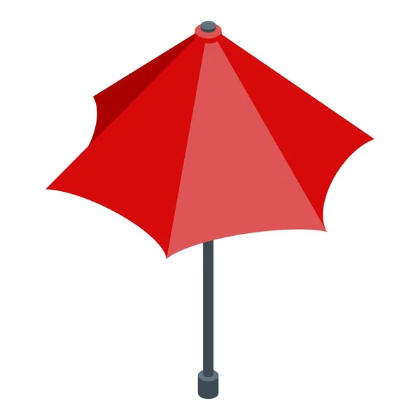 Icône parapluie rouge femme, style isométrique — Image vectorielle