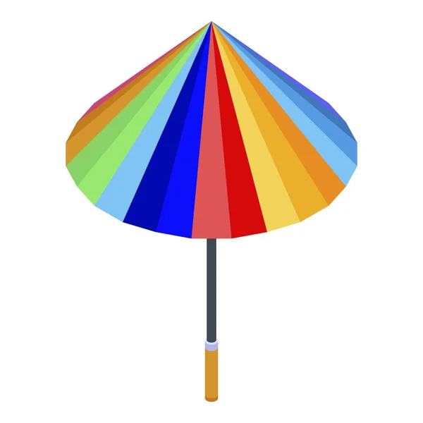 Colorful rainy umbrella icon, isometric style — Stock Vector