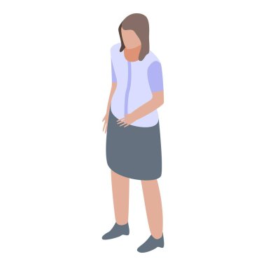 Ofis kadın yönetici simgesi, izometrik biçim