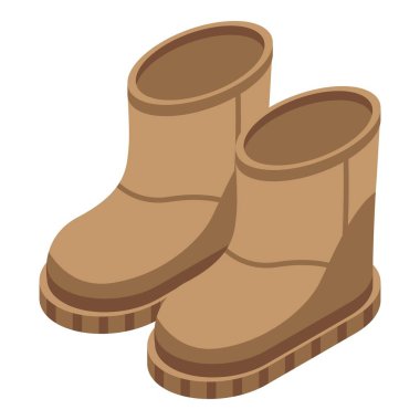 Moda ugg bot simgesi, izometrik biçim