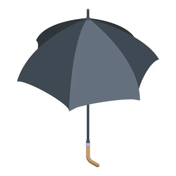 Icône parapluie classique noire, style isométrique — Image vectorielle