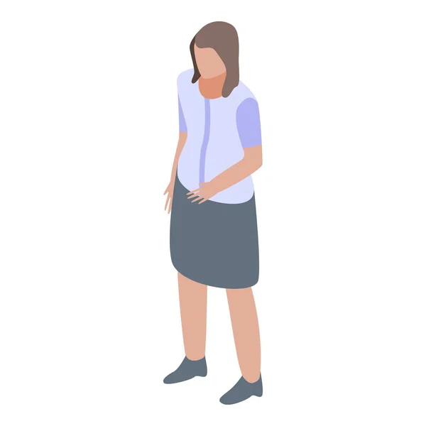 Icône de gestionnaire de bureau femme, style isométrique — Image vectorielle