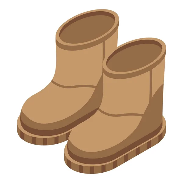 Fashion ugg boots icon, isometric style — Stock Vector