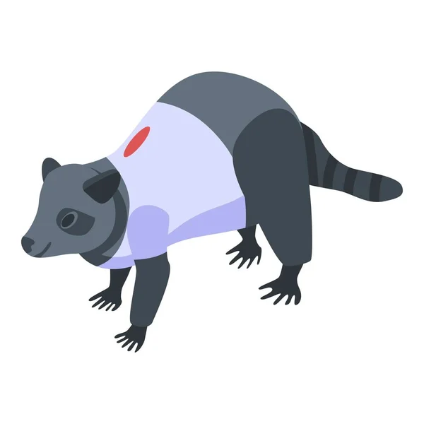 Dressed raccoon icon, isometric style — Stock Vector