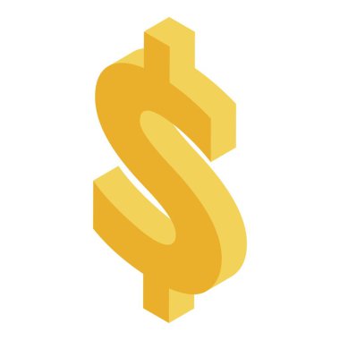 Dolar işareti simgesi, izometrik stili