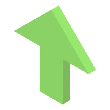 Simge yukarı ok, izometrik biçim