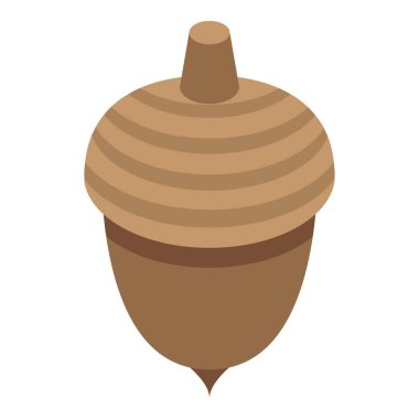 Sonbahar meşe palamudu simgesi, izometrik biçim